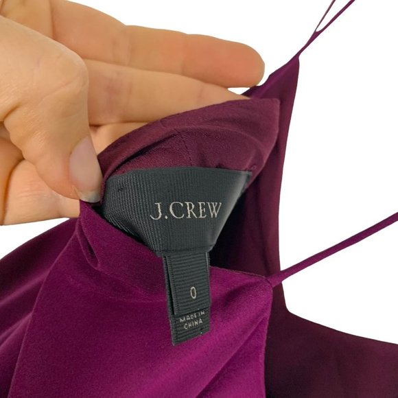 J Crew Deep Purple Sleeveless Silk Jumpsuit Size 0 - Picture 3 of 12